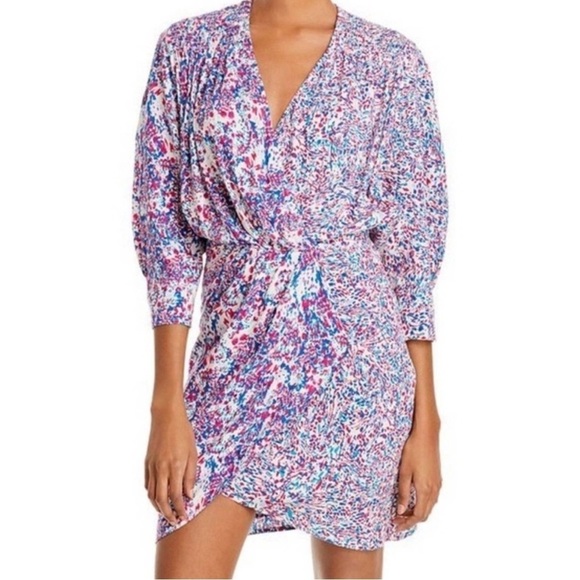 IRO Firenze Printed Dress In Mixed Blue NWT size 36 US-4 - Picture 3 of 6